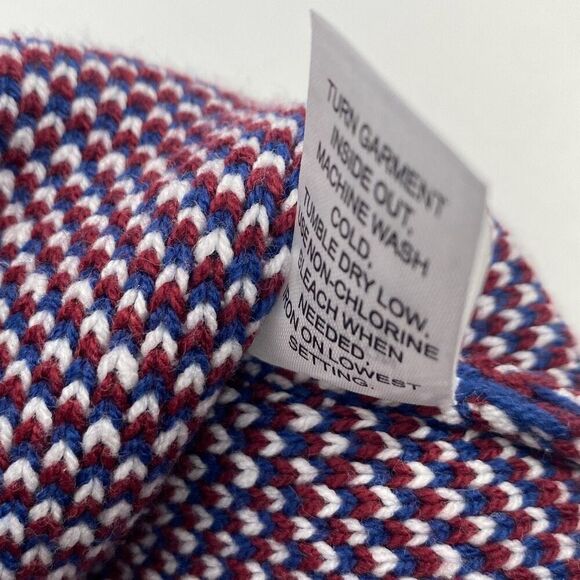 PacSun Fairisle Crew Sweater Large Chunky Nordic Ski Blue Heavyweight Large - Picture 13 of 14